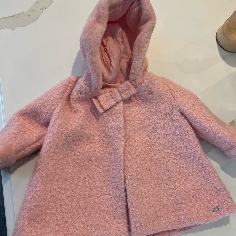 Mayoral Soft Pink Hooded dress coat